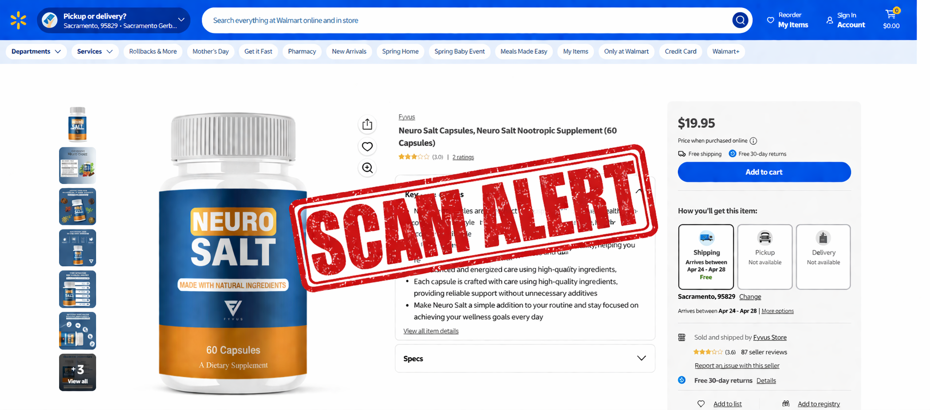 Amazon is not the official website for Neuro Salt
